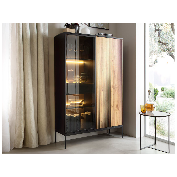 Ensemble meuble TV SENTO couleur Chêne Wotan / Noir